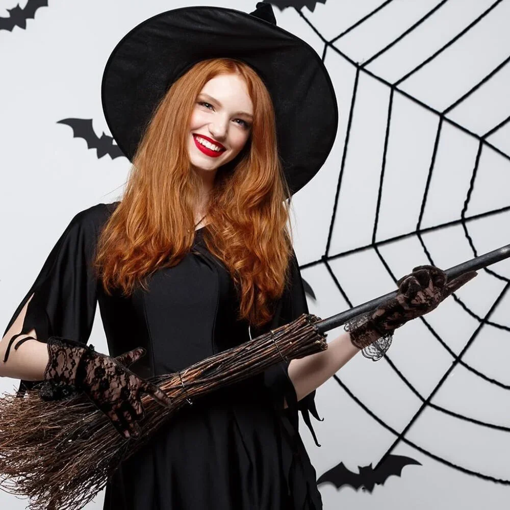 Women's Black Short Fashion Imported Lace Opera Halloween Cosplay Gloves